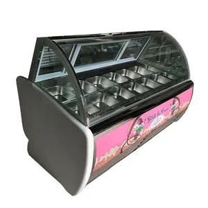 Ticari gelato dondurma ekran merchandiser dondurucu toptan
