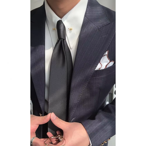 Camisa de satén con cuello estenopeico Vintage de estilo italiano Gentry, cuello <span class=keywords><strong>imperial</strong></span> de gama alta blanco puro, sin planchado, ajustado de negocios - Product Image 3