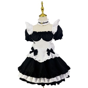Black And White Chocolate Maid Outfit Lolita Princess Dress For Game Anime Role Playing Spring 2023 Polyester Fiber Costume - Product Image 5