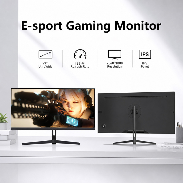 Slim Bezel Frameless 29 Inch IPS Gaming Monitor 120Hz Refresh Rate 1ms GTG 2560x1080 Widescreen LED Display