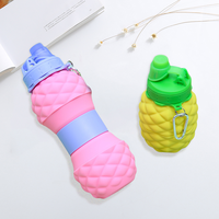 Bouteille d'eau en silicone écologique, sans BPA, modulaire, pliable, avec logo personnalisable MHC, pour boire directement en voyage