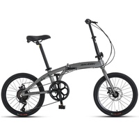 Vélo pliant 20 pouces ultra-léger portable pour adulte, fourche à ressort en alliage d'aluminium, sans installation, capacité de charge 120 kg, double pliage