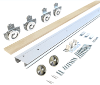Porte de placard/garde-robe coulissante pré-assemblée en bois massif moderne à 3 vantaux avec insert en verre dépoli, finition décorative
