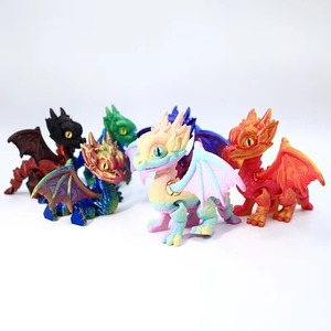 Dragon volant démoniaque, modèle imprimé en 3D en plastique avec ailes, jouet pour enfants, ornement de bureau - Product Image 1