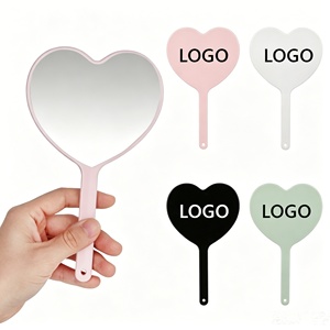 <span class=keywords><strong>Espejo</strong></span> de Maquillaje de Mano <span class=keywords><strong>con</strong></span> Forma de Corazón, <span class=keywords><strong>Espejo</strong></span> de Mano de Plástico Rosa <span class=keywords><strong>con</strong></span> Asa y Orificio para Regalo del Día de San Valentín - Product Image 1
