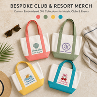 Sac fourre-tout en toile personnalisé brodé, style club de bord, nautique, avec poche avant, idéal pour les vacances à la plage et le shopping