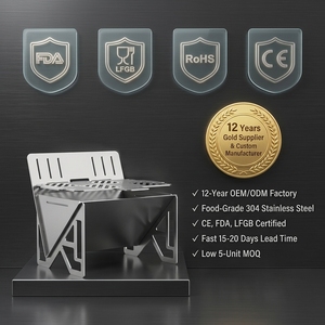 <span class=keywords><strong>Barbecue</strong></span> pliant en acier inoxydable, portable <span class=keywords><strong>pour</strong></span> le camping, grille réglable en hauteur, style origami, four à charbon plat - Product Image 6