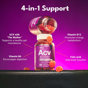 OEM Private Label aceto di sidro di mele Gummies con la madre ACV pianta Extraxt e vitamina <span class=keywords><strong>B12</strong></span> integratore alimentare per vegano - Product Image 2