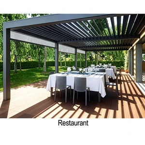 Pergola rétractable en aluminium de luxe pour jardin, gazebo imperméable en aluminium pour piscine, pavillon extérieur en aluminium avec auvent - Product Image 1