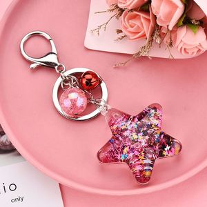 Cute Cartoon Custom Mini Star Acrylic Moving Liquid Quicksand Keychain <b>Floating</b> Pendant Liquid Key Ring - Product Image 5