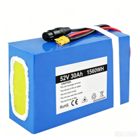 Batterie lithium haute capacité 52V 30Ah en stock dans l'entrepôt local aux États-Unis, vente en gros, livraison gratuite pour vélo électrique longue portée