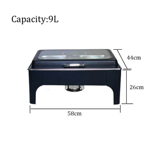 Set de Lujo para Bufé de Restaurante Calentador de Comida con Plato de Fricción Hidráulico de 9L <span class=keywords><strong>Chafing</strong></span> Dish Negro - Product Image 2
