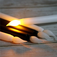 Lilin LED Putih Gading Berkedip 3D Efek Api Asli untuk Pernikahan, Pesta Rumah, Lilin Taper Bertenaga Baterai untuk Diwali