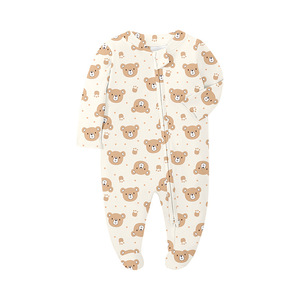 Tutina per Neonati con Doppia Cerniera 2026, in Poliestere con Motivo Orso, Maniche Lunghe, Sottile, per Primavera e Autunno - Product Image 2