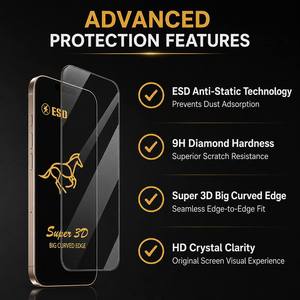 Protector de Pantalla de Vidrio Templado Super 3D 9H para iPhone 16 17 18 Pro Max, Película Protectora de Vidrio para iPhone Xs 13 14 15Plus 18 <span class=keywords><strong>Fold</strong></span> - Product Image 2