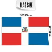 Drapeau de la République Dominicaine personnalisable 3x5 pieds, simple face, style fanion, pour bannières nationales et drapeaux de présentation, imprimé sur commande