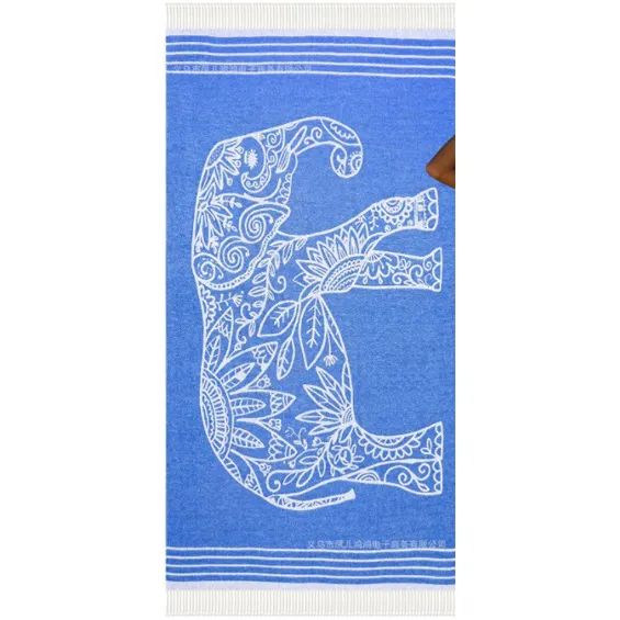 Couleurs bleu éléphant avec design unique Serviettes extra larges avec impression personnalisée du logo pour serviette de plage adulte