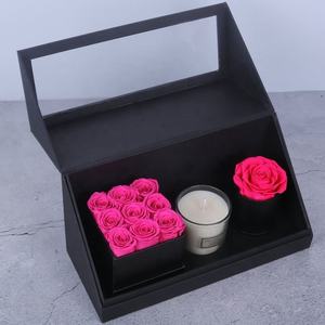 Nouvelle idée de cadeaux pour la saint-valentin, fleur éternelle, cadeau de mariage bon marché, Rose conservée avec bougie, vraies fleurs fraîches conservées - Product Image 4
