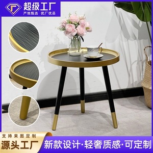 Nordic minimalist luxury wrought iron coffee <b>table</b>, simple living room home <b>small</b> apartment round coffee <b>table</b> marble coffee - Product Image 5
