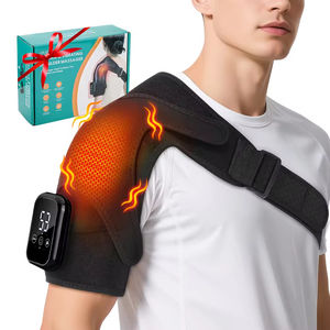 Black Vibration <b>Heating</b> Neck Massage Wrap Infrared Physiotherapy 2 Motors Timing Control 2500mAh Battery Customizable Size Logo - Product Image 1
