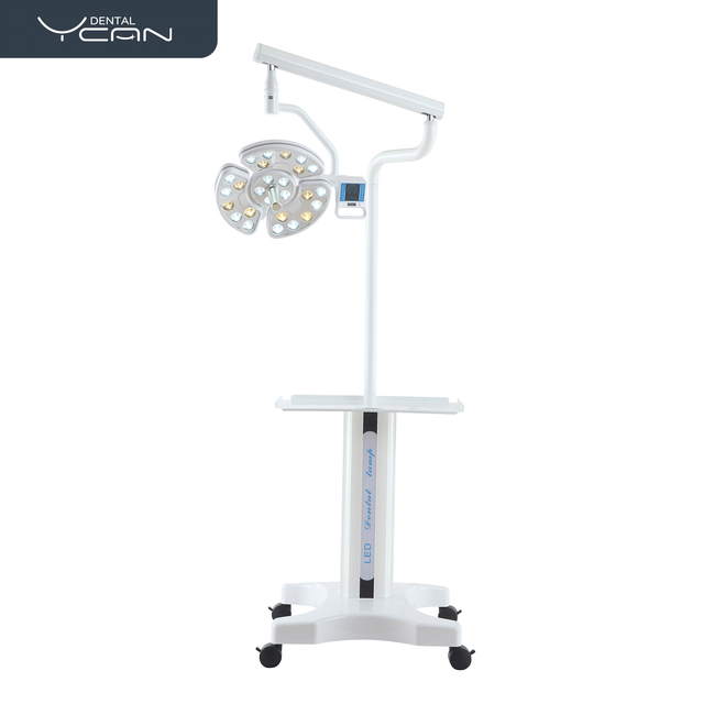 Professional Floor Standing Dental Implant Operating Lamp with 26 LEDs 90000Lx Mobile Shadowless Oral Surgery Light