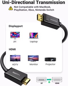 Câble <span class=keywords><strong>DisplayPort</strong></span> vers <span class=keywords><strong>HDMI</strong></span> plaqué or UGREEN 4K, unidirectionnel, DP mâle vers <span class=keywords><strong>HDMI</strong></span> mâle, prend en charge la résolution 1080p, connecteur vidéo, câble d'affichage - Product Image 5