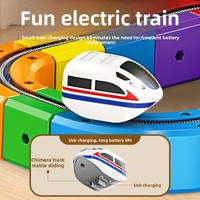 Mini-train magnétique, train à grande vitesse, cube de piste magique, blocs de construction en plastique électriques éducatifs, voiture sur rail pour enfants