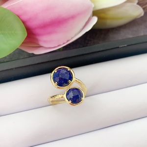 LS-B5657 di alta qualità in oro anello da dito per donna uomo natura amazonite lapis anello di pietre preziose moda <span class=keywords><strong>gioielli</strong></span> anelli nuovi alla moda - Product Image 6