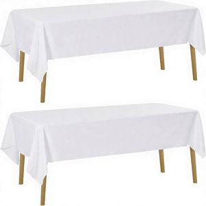 Black Solid Pattern Durable Tablecloth 60x102 Inch 6 Feet Stain/Wrinkle Resistant Washable <b>Table</b> Cover for - Product Image 2