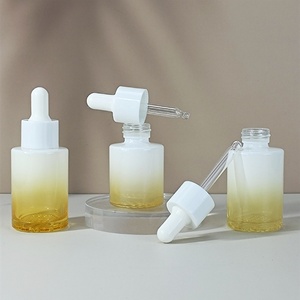 15ml 30ml 1oz 60ml 2oz Gradient Yellow Cosmetics Packaging Containers <b>Empty</b> Skincare Glass Dropper Essential Oil Bottle - Product Image 3