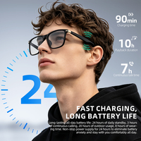 Lunettes de soleil audio intelligentes TR90 à IA, branches ultra-minces, étanches IP68, à oreille ouverte, verres anti-lumière bleue, appels HD, commande tactile