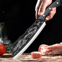 Couteau à désosser professionnel en acier inoxydable fait à la main forgé hacher la viande couperet Cutter gaine utilitaire ménage gaine en cuir