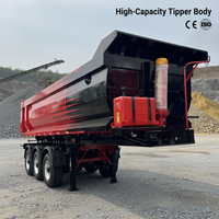 Semi-remorque à benne arrière en acier robuste à 3 essieux, capacité 40-60 tonnes |   Bennette hydraulique pour le transport de sable/gravier dans le secteur minier et de la construction 40m