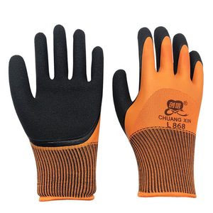 ถุงมือไนลอนนิรภัย Chuangxin L868 สีดำส้ม กันลื่น สำหรับงานทั่วไป - Product Image 1