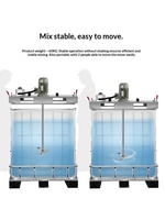 Mezclador vertical anticorrosión de acero inoxidable 316 para bidones IBC con motor y paleta de PTFE para alimentos, salmuera, ácido y soda cáustica