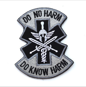 Parche de moral táctico para exteriores Do No Harm Do Know Harm Spartan Medical Badge <span class=keywords><strong>Hook</strong></span> <span class=keywords><strong>and</strong></span> <span class=keywords><strong>Loop</strong></span> Brazalete bordado - Product Image 6