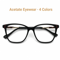 Nuevas Monturas Ópticas de Diseño Moderno con Diamantes, Estilo Ojo de Gato, Montura de Acetato, Gafas de Moda para Mujer, Oculos