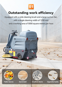 Balayeuse de voirie industrielle électrique compacte pour cour, trottoir et route extérieure - Product Image 4