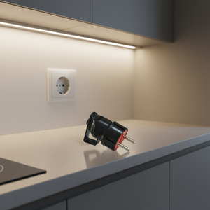 Prise Schuko avec poignée Vito noire, connecteur Euro 2 broches - Product Image 3