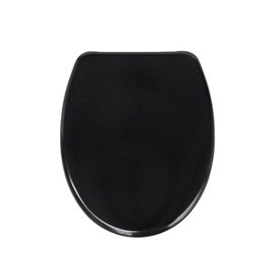 Europe UF Duroplast Housse de siège de toilette noire en forme de <span class=keywords><strong>O</strong></span> avec fermeture en douceur à dégagement rapide - Product Image 3
