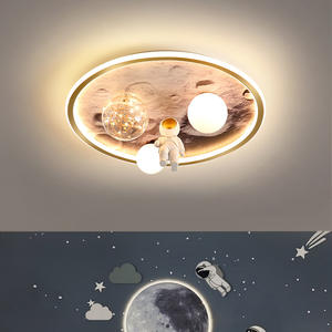Lumière de chambre d'enfant astronaute <span class=keywords><strong>lampe</strong></span> de chambre de garçon dessin animé lune astronaute chambre lumière led plafonnier - Product Image 1