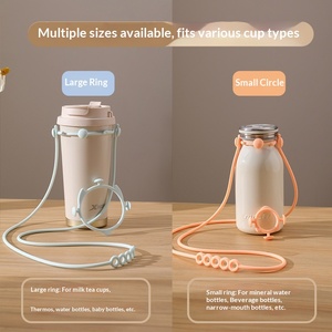 Nouvelle conception <span class=keywords><strong>d</strong></span>'usine : Anneau de suspension en silicone pour bouteille <span class=keywords><strong>d</strong></span>'eau, support de tasse, anneau de suspension pratique pour le transport de tasses - Product Image 2