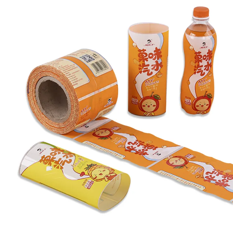 Etiqueta de manga termorretráctil impresa personalizada, etiqueta de botella termorretráctil de PVC para botella Mineral de bebidas