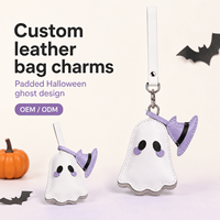 Colgante de cuero personalizado para Halloween con diseño de peluche, tamaño y patrón personalizables para compradores de marcas de etiqueta privada