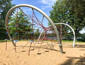 Set di Attrezzature per <span class=keywords><strong>Parco</strong></span> Giochi con Rete da Arrampicata Geometrica per Bambini, Tubi Zincati e Corda da Vela per Parchi Divertimento - Product Image 5