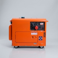 Générateur diesel silencieux à économie d'énergie 5-8 kW, refroidi par air, 50/60 Hz, 3000 tr/min, monophasé, portable, démarrage électrique 12 V CC pour la maison