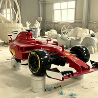 Escultura de Coche de Carreras F1 a Escala Real Personalizada, Modelo de Fibra de Vidrio con Pintura Automotriz para Exhibición en Salas de Autos y Decoración de Parques Temáticos