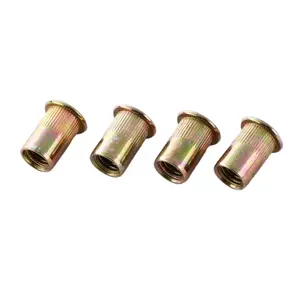 Zinc Plated Carbon Steel Thin Head Insert Knurled Body Rivet Open End Custom Countersunk Head Rivet Nut