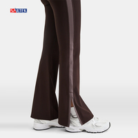 Set pakaian olahraga Yoga wanita, atasan Crop dan celana Yoga melebar, 2 potong legging olahraga kustom
