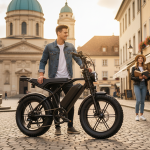 Bicicleta eléctrica Ecoride V8 de 750 W y 15 Ah con neumáticos anchos, envío gratuito, doble asiento, todoterreno, almacén UE-Br - Product Image 1